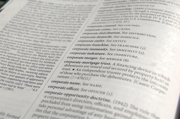 Black's Law Dictionary Definition of Corporate Law