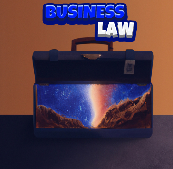 picture of briefcase with portal to another world and title of business law